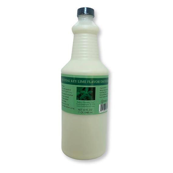 Bakto Flavors Natural Key Lime Flavor Emulsion - 32 FL OZ - Professional Baking Size