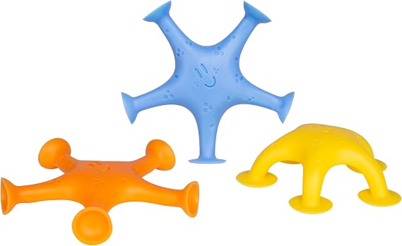 Ubbi Starfish Stretch and Suction Bath Toys, Baby Bath Accessory, Water Toys for Toddler Bath Time, Fun Baby Water Toys, Set of 3 | Baby Bath Accessory, Water Toys for Toddler Bath Time, Fun Baby Water Toys