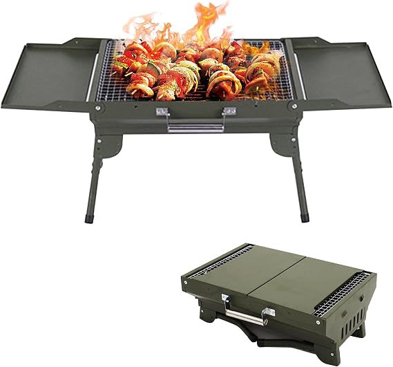 Mumisuto Portable Charcoal Grill, Foldable BBQ Griddle, Compact Outdoor Cooking for Travel, Camping, Picnic, Patio, Hiking