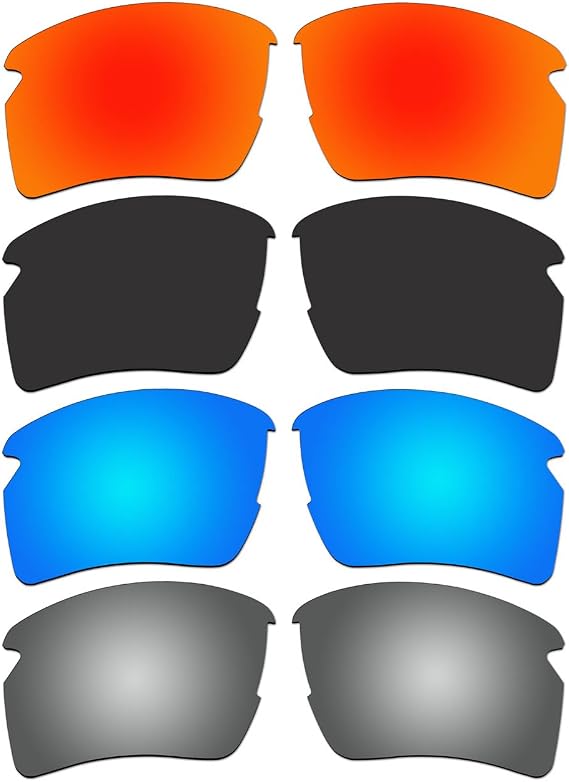 ACOMPATIBLE 4 Pair Replacement Polarized Lenses for Oakley Flak 2.0 XL Sunglasses OO9188 Pack P7