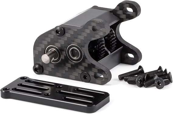 RC Car Center Gearbox for LCG Rig 1/10 Ultralight Dual Motor Transmission 48P Overdrive Dig Tiny Gearbox RC Crawler(Gray)