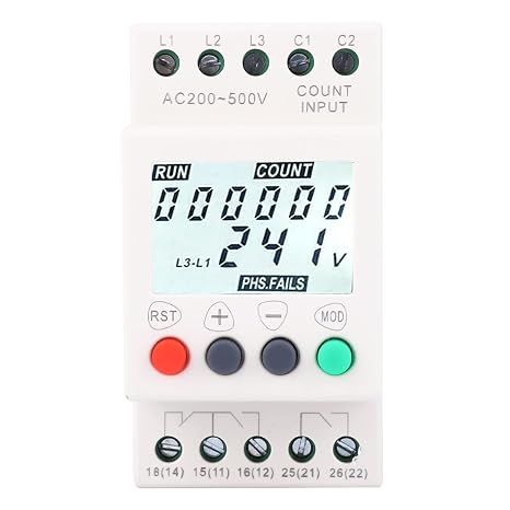 RD6-W LCD Display Under Over Voltage Phase Sequence Protector 3 Phase Voltage Monitor Relay
