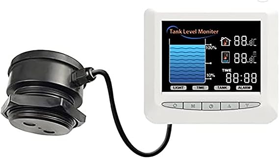 Smart TLC 2101 Remote Ultrasonic Level Controller Liquid Ultrasonic Continuous Detect Water Level Monitor with LCD Display Liquid Depth Leve Water Level Indicator Alarm