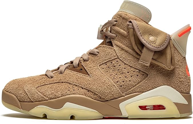 Jordan Mens Air 6 Retro DH0690 200 Travis Scott - British Khaki - Size 7