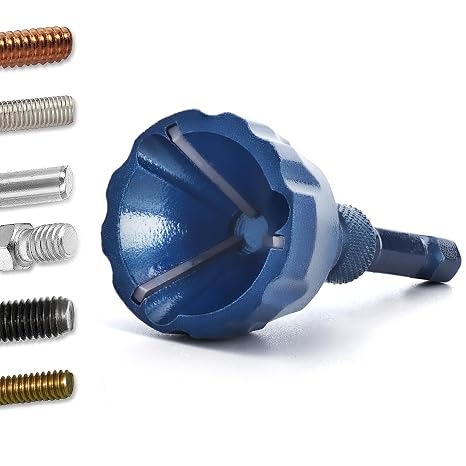 Deburring External Chamfer Tool, YG8 Carbide Blade, Deburring Drill Bit, Remove Burr Tools with Quick Release Shank, Repair Tools for Damaged Bolts Fits for 1/8"- 3/4" (3mm-19mm)