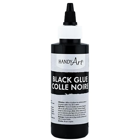 Handy Art Black Glue, 4 oz Bottle, Versatile Glue for Outlining, Contrast Art, Crafts, DIY, Kid's School Projects, Easy Clean Up and Strong Bonding, Made in USA, Safe & Non-Toxic