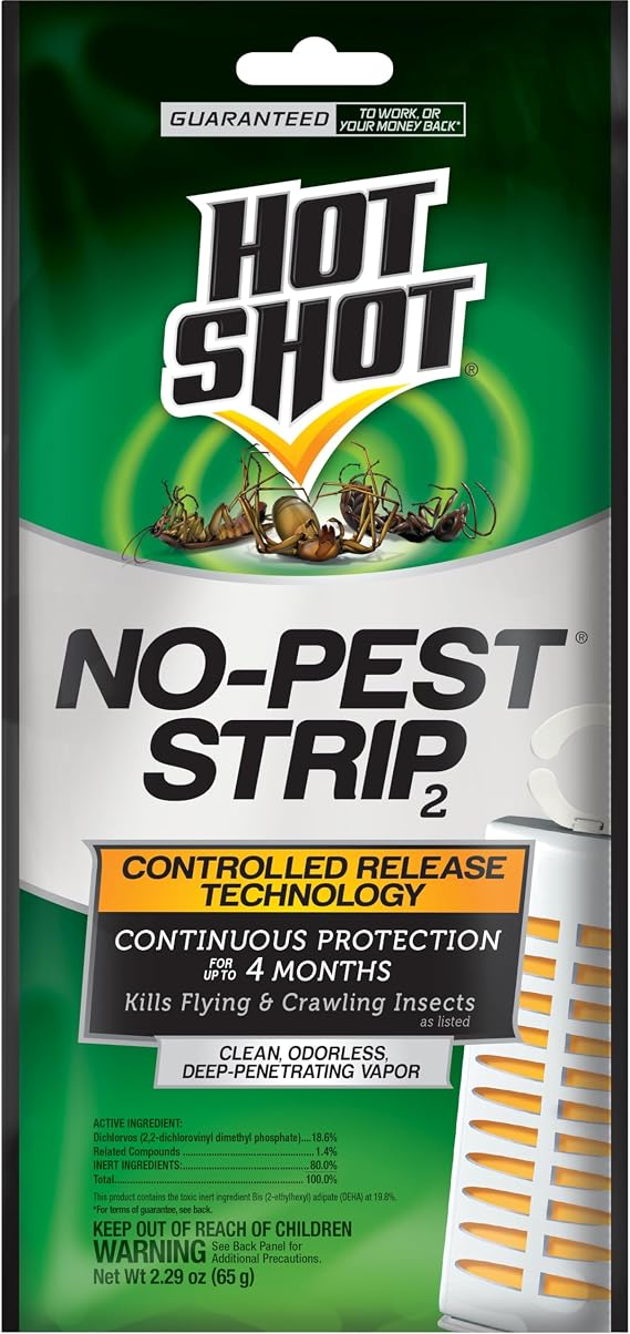 Hot Shot No-Pest Strip, Kills Flying and Crawling Insects, 1 Pack