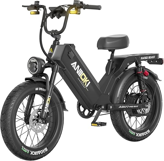 ANIIOKI AQ177 Pro Max eBikes for Adults, 200 Miles Long Range Electric Bike,High Speed Commuting Ebikes, Full Suspension Ebike