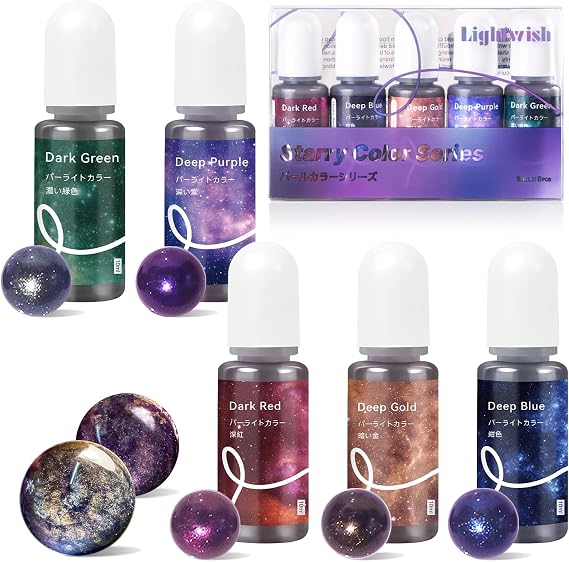5-Star UV Resin Color Pigments for DIY Jewelry Making & Art - Concentrated Colors: Starry Sky Black