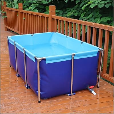 Sturdy Above Ground PVC Fish Pond - 2m x 1.5m x 0.6m Indoor Canvas Koi Tank for Temporary Aquaculture, Fish Farming & Water Storage, Durable & Easy to Set Up