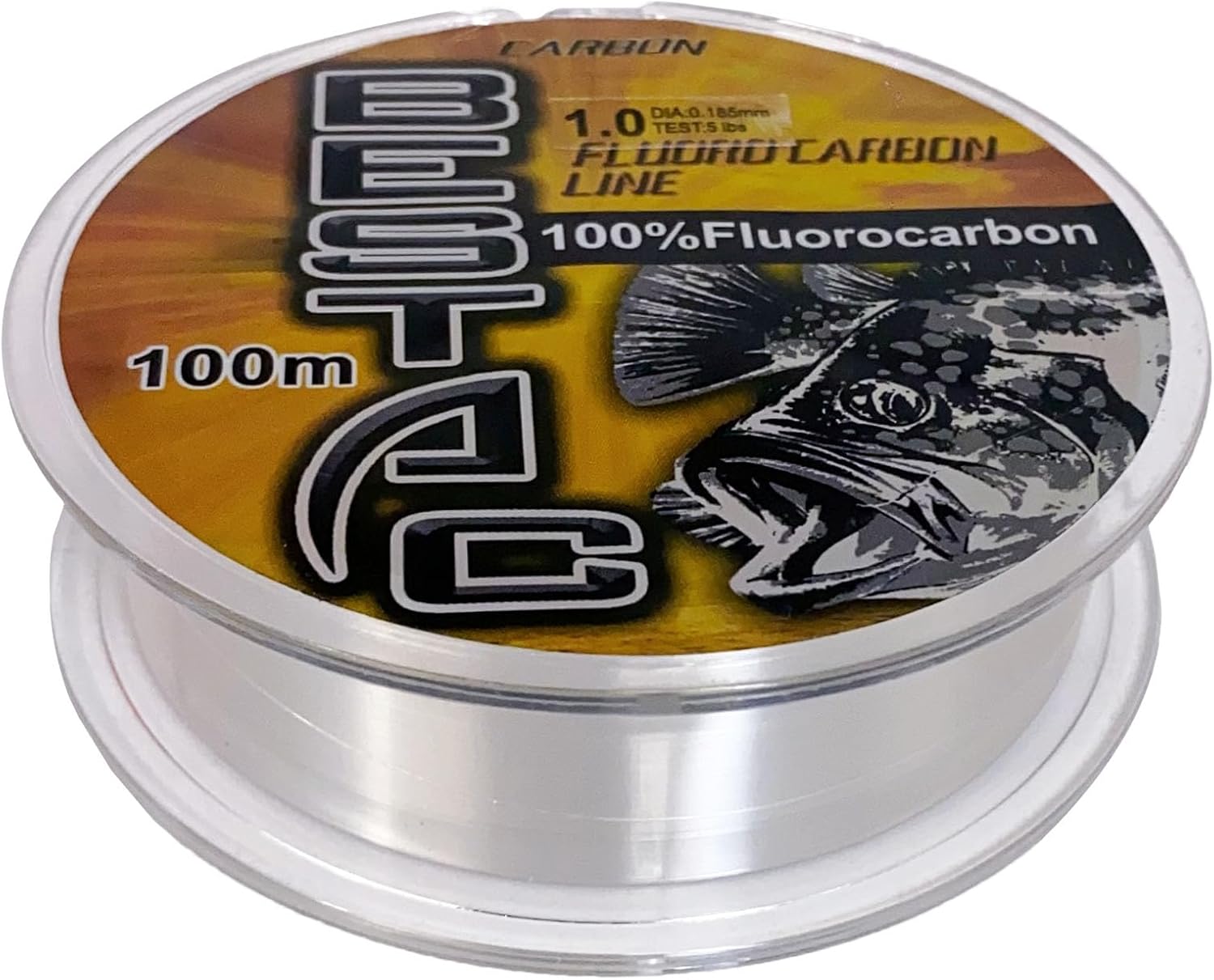 Bestac FC 100% Fluorocarbon Fishing Line Pure Shock Resistant, Leader Material, Clear, 2LB-16LB