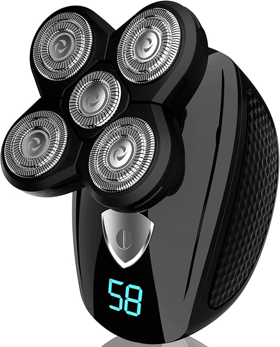 Head Shavers for Bald Men, Rotary Waterproof Cordless Bald Electric Shavers, Dry Wet Shaving for Men (Black)