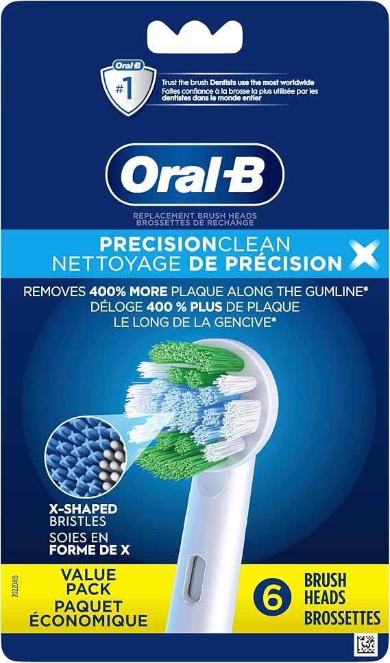Oral-B Precision Clean Replacement Brush Heads for an Oral-B Electric Toothbrush, Pack of 6