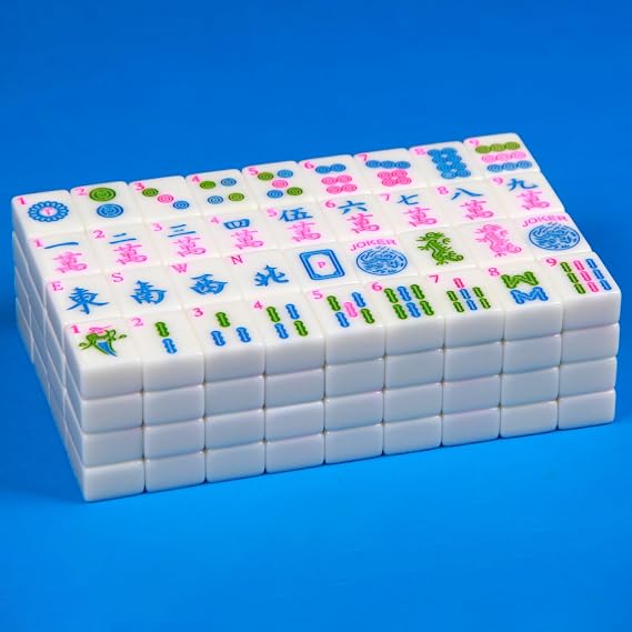 YANMEIYA American Mahjong Set 166 Mahjong Tile Set 1.2-inch White Lantian Jade American Mahjong Tile Set