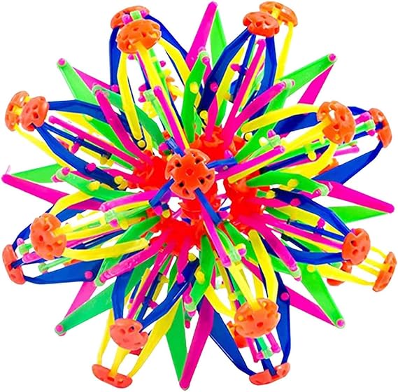 Expandable Breathing Ball, Sphere Teleskopkugel,Transformable Expandable Ball Fidget Toy, Autisms & ADHD Novelty Sensory Tool, Sphere Scalable Rainbow Breathing Balls Toys for Kids (Large)