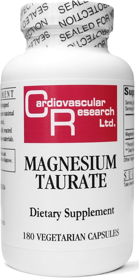 Cardiovascular Research Magnesium Taurate 125 mg New Tamper Resistant Store and Ship Box 180 Count