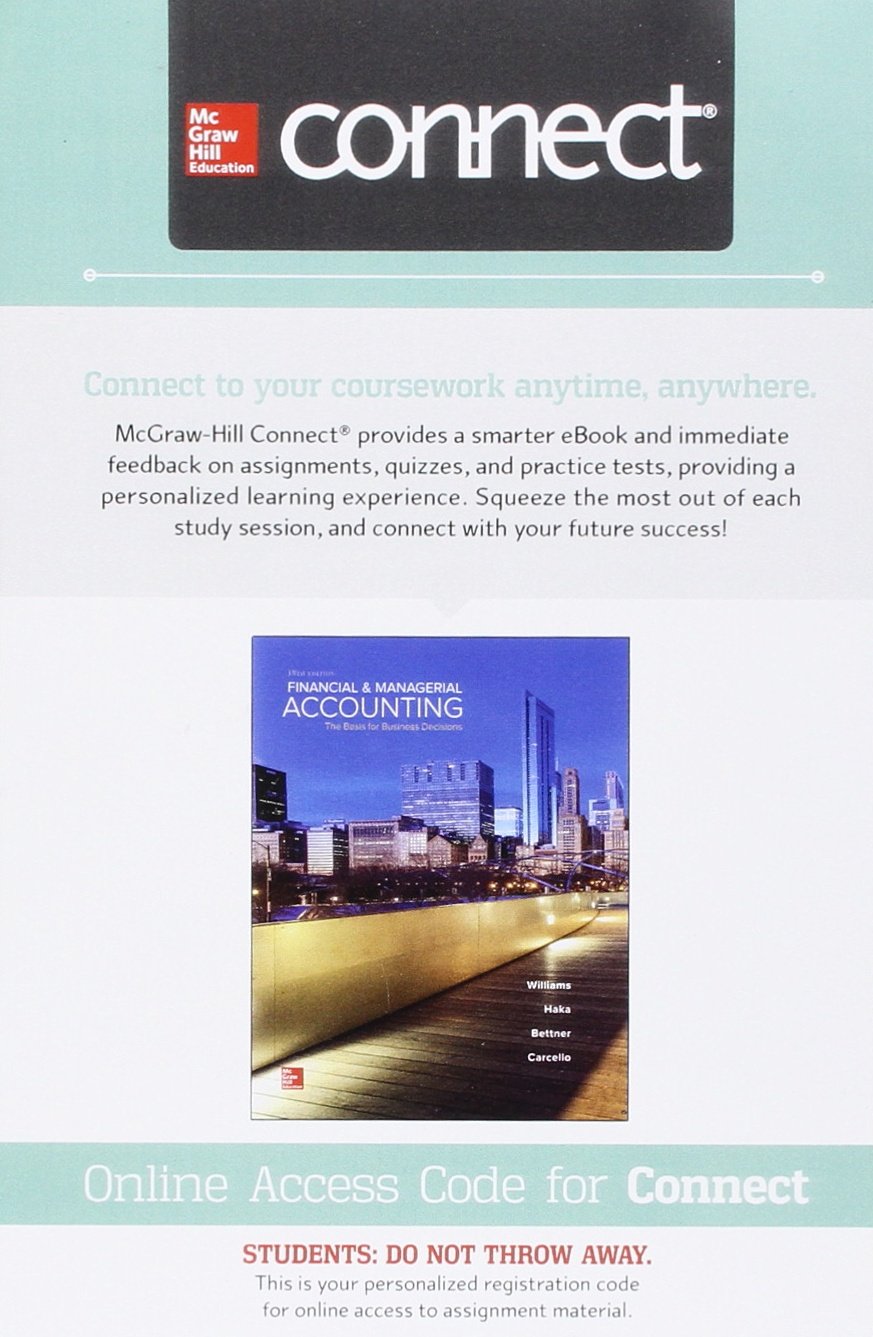 Connect Access Card for Financial and Managerial Accounting 18th Edition