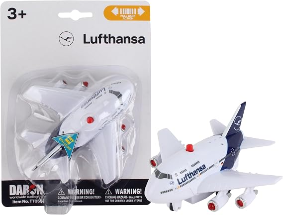 Daron Lufthansa Pullback Plane w/Lights & Sounds TT055