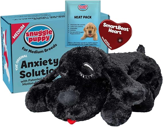 SmartPetLove Snuggle Puppy Action Aid Toy, Black Love 15"x10"x3" Black