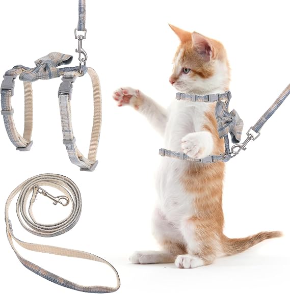 TIESOME Cat Harness and Leash Set, Adjustable Gradient Kitten Harness