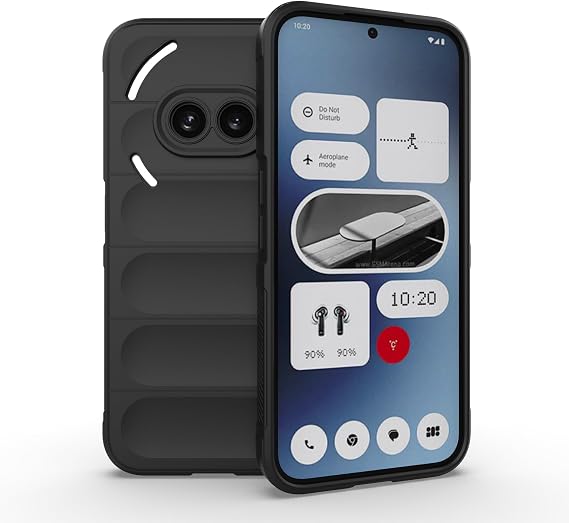 ESTH Liquid Silicone Case for Nothing Phone (2a) with Antibacterial Protection and Scratch-Resistant Soft Microfibre Lining All-Round Protection Shockproof Mobile Phone Case Black