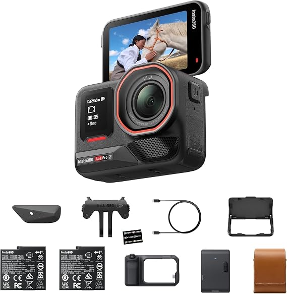 Insta360 Ace Pro 2 Flash Print Paketi – 8K Suya Dayanıklı Eylem Kamerası, 1/1,3 İnç Sensör, Çift AI Çip, Lider Zayıf Işık, Xplorer Grip Pro Kiti Sokak İçerik Fotoğrafçılığı İçin