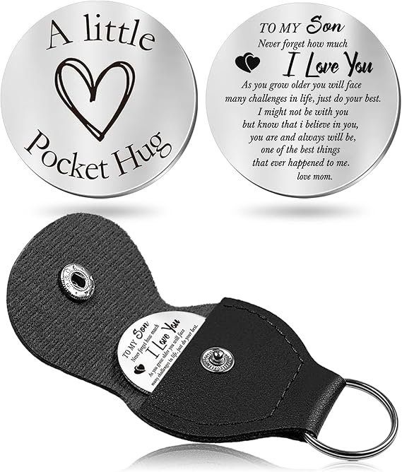 CINDYHE Pocket Hug Token keychain for Men Women Him Her(Son)