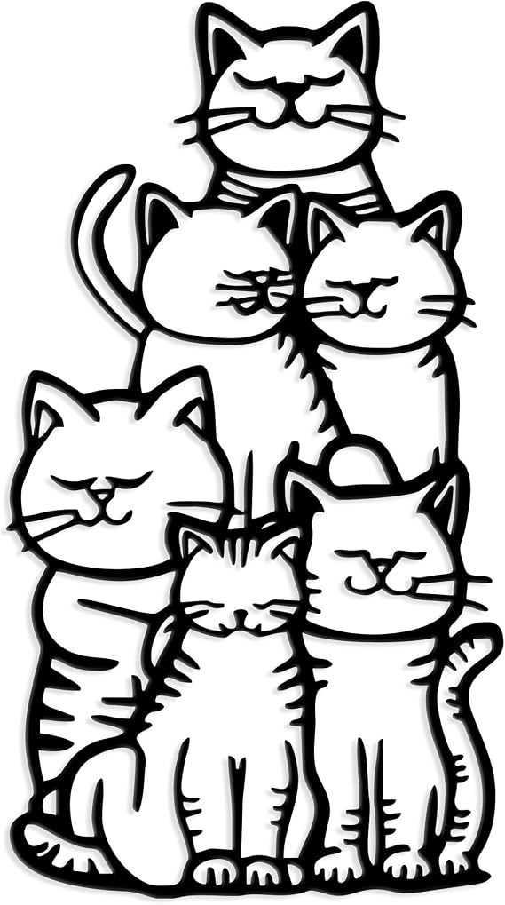Xedatric Black Metal Cat Wall Art Silhouette Decor