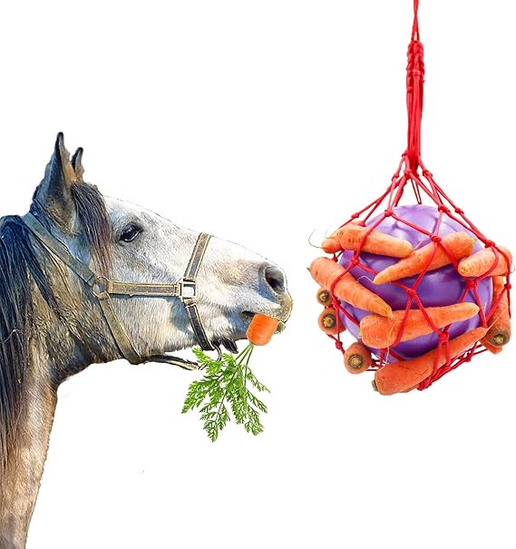 Tirifer Carrot Feeder Ball Toy for Horse, Goat, Sheep - Stress Relief, Stable & Paddock