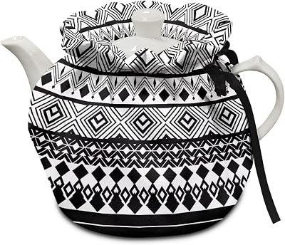 Tea Cozy for Tea Pot Black and White Tattoo Print Tea Cozy for Teapot Small Suitable for Protecting Coffee Pots Kettles Can be Kept Warm at Breakfast Dining Table Kitchen Decor Accessories