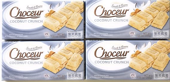 Choceur White Chocolate - Coconut Crunch (Pack of 4)