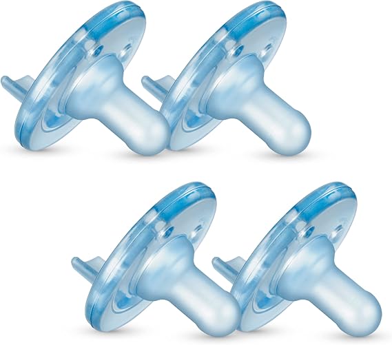 Philips Avent Soothie Pacifier, 0-3 Months, Blue, 4 Pack, SCF190/43