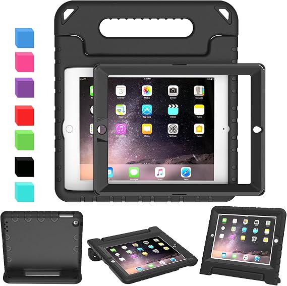 AVAWO Kids Case for (iPad 2 3 4 Old Model) - Light Weight Shock Proof Convertible Handle Stand Kids Friendly for iPad 2, iPad 3rd Generation, iPad 4th Generation Tablet - Black