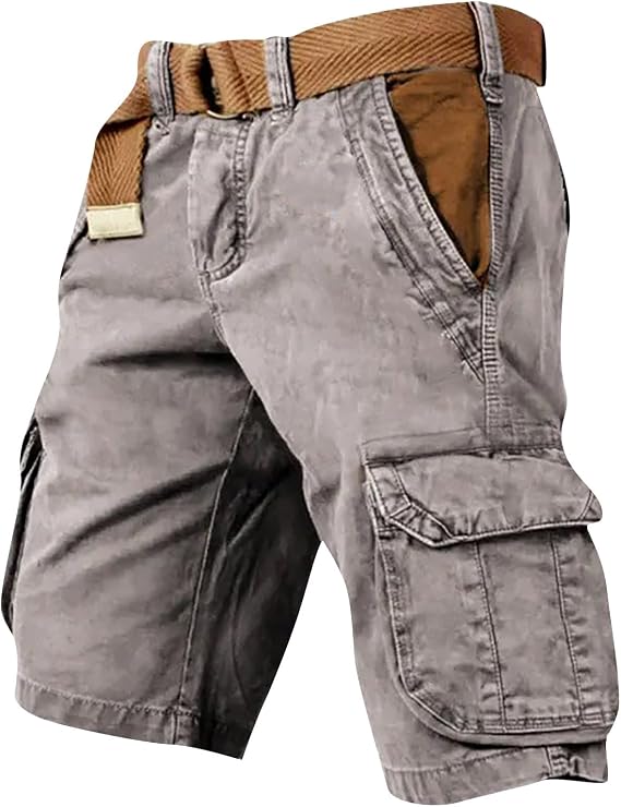Cargo Shorts for Men Summer Casual Outdoor Tactical Short SolidPatriotic Printed Distressed Washed Military Short