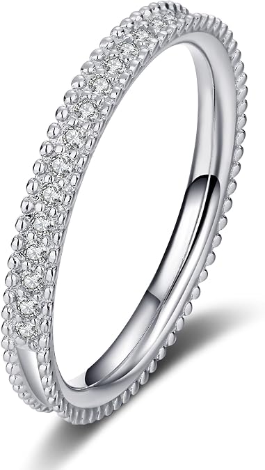 StarGems Micro-Inlaid 0.15ct Moissanite 925 Silver Platinum-Plated Ring RX066