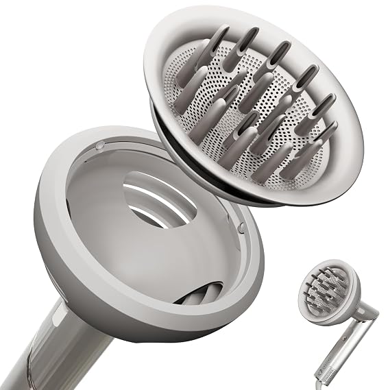 Wave Curl Diffuser Attachment for Shark FlexStyle HD400 Series, Upgraded Hair Diffuser Nozzle Dome and Diffuse Modes to Fast Drying Curl Definition Wavy Curly Coily Hair