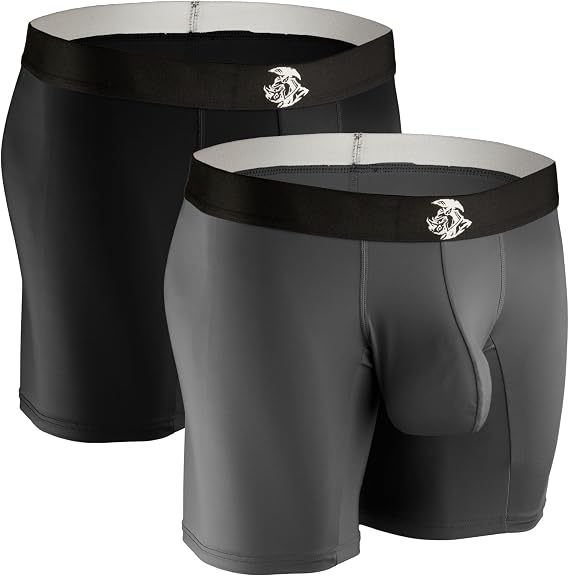 Real Men Custom Pouch Nylon Boxer Briefs 6, 7 and 9 inch Inseam - ABCD Custom Pouch Size - Waist XS-5XL