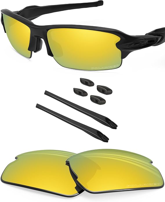 BLAZERBUCK Replacement Lenses & Sock Kit for Oakley Flak 2.0 OO9295 Sunglasses