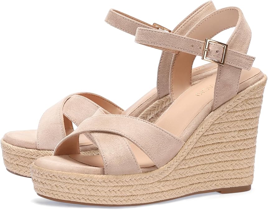 VICKIVICKI Women's Platform Sandals Wedge Ankle Strap Open Toe Sandals