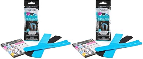 Kinesio Tape - Pre-Cut Shoulder Support - Optimized Athletic Tape Strips (Pack of 2)