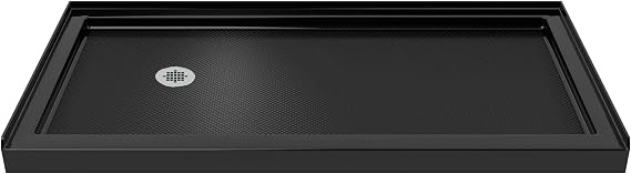 DreamLine SlimLine 30 in. D x 60 in. W x 2 3/4 in. H Left Drain Single Threshold Shower Base in Black, DLT-1130601-88