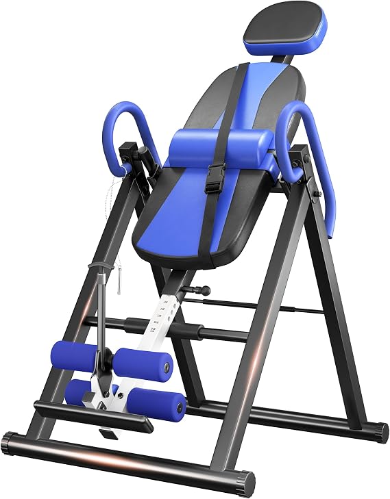 YOLEO Adjustable inversion bench foldable gravity trainer for therapy relieving back/neck pain 300 lbs
