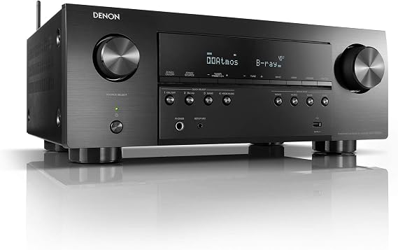 Denon AVR-S960H 7.2 Channel AV Receiver HiFi Amplifier Alexa Compatible 6 HDMI Inputs and 2 Outputs 8K HDMI Bluetooth WiFi Music Streaming Dolby Atmos AirPlay 2 HEOS Multiroom