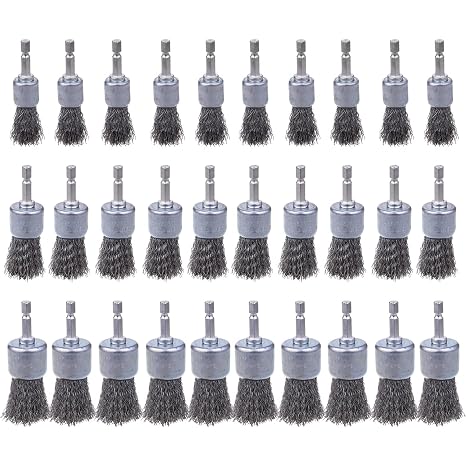 Rocaris 30 Pack Carbon Steel Wire Wheel Brush with 1/4-Inch Hex Shank