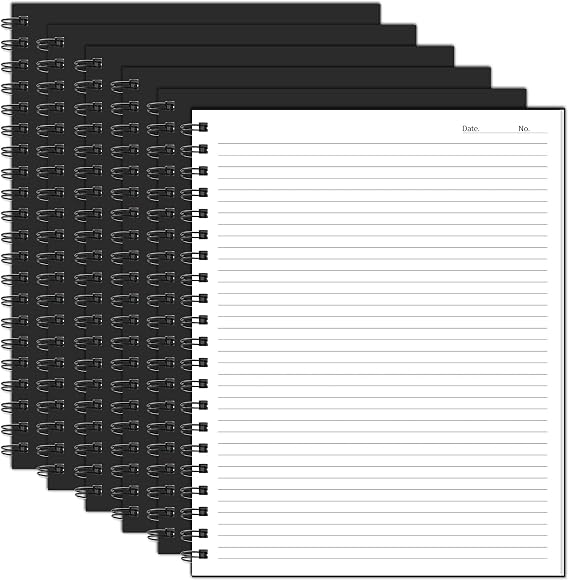 Lined Spiral Notebook 8.5"x11" Black Hardcover Journal 100GSM