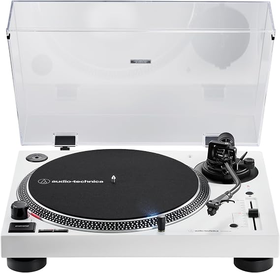 Audio-Technica AT-LP120XBT-USB-WH Wireless Direct-Drive Turntable (Analog, Wireless & USB), Fully Manual, 3 Speed, Convert Vinyl to Digital, Built-in Pre-Amp, White