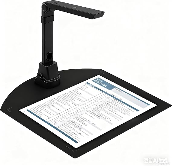 A3 Document Scanner USB Document Scanner 13MP Foldable Book Scanner OCR Visualizer 3-Level LED Document Camera Fast Scanner Compatible with Windows & macOS
