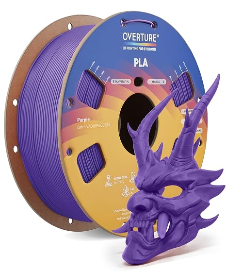 OVERTURE PLA Filament 1.75mm 3D Printer Filament,1kg Purple