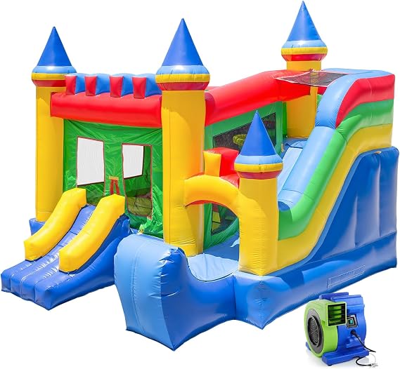 Commercial Grade Bouncing Castle Kingdom Bounce House 100% PVC with Blower and Slide