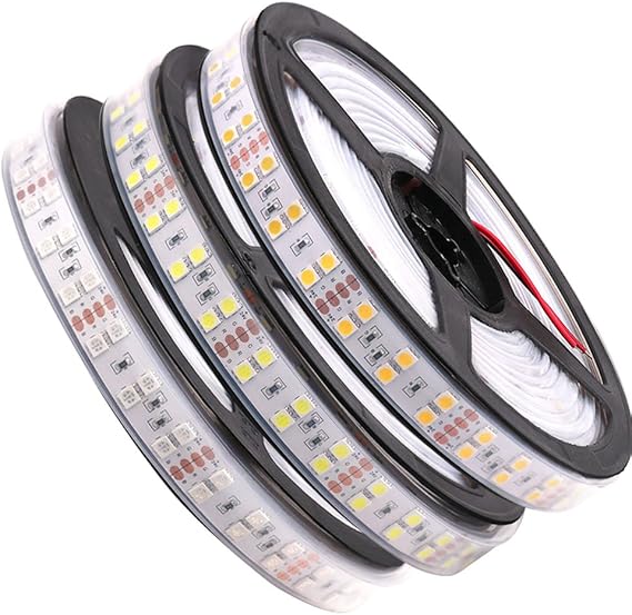 Double Row LED Strip, SMD 5050 5m 600 LED Flexible Rope Tape Ribbon Lights, DC24V Tube Waterproof IP67, RGB